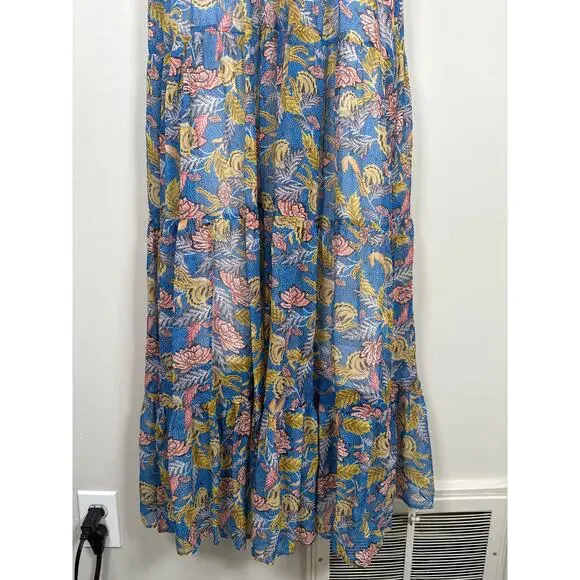 Anthropologie Verb by Pallavi Singhee Vineyard Tiered Maxi Dress Womens Size 4 - Picture 5 of 11
